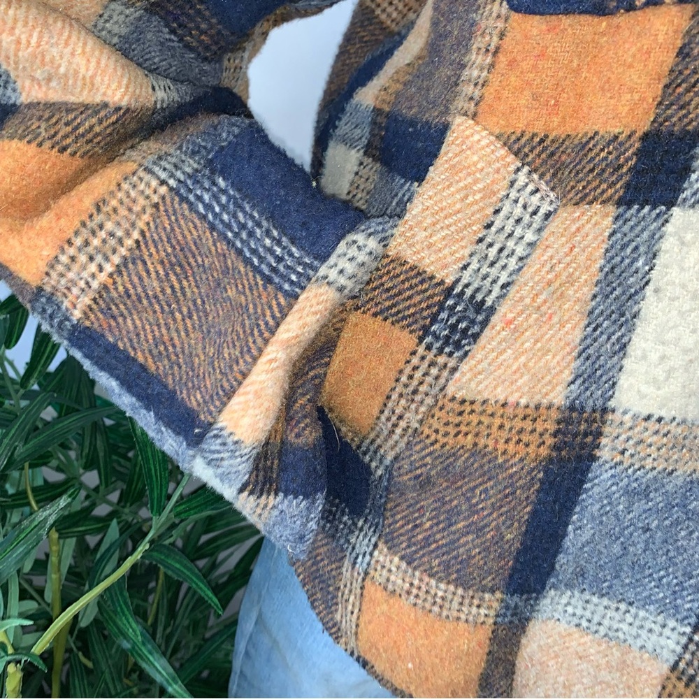 v i n t a g e :: Plaid Wool Lined Barn Coat Shacket Fleece - Picture 5 of 14